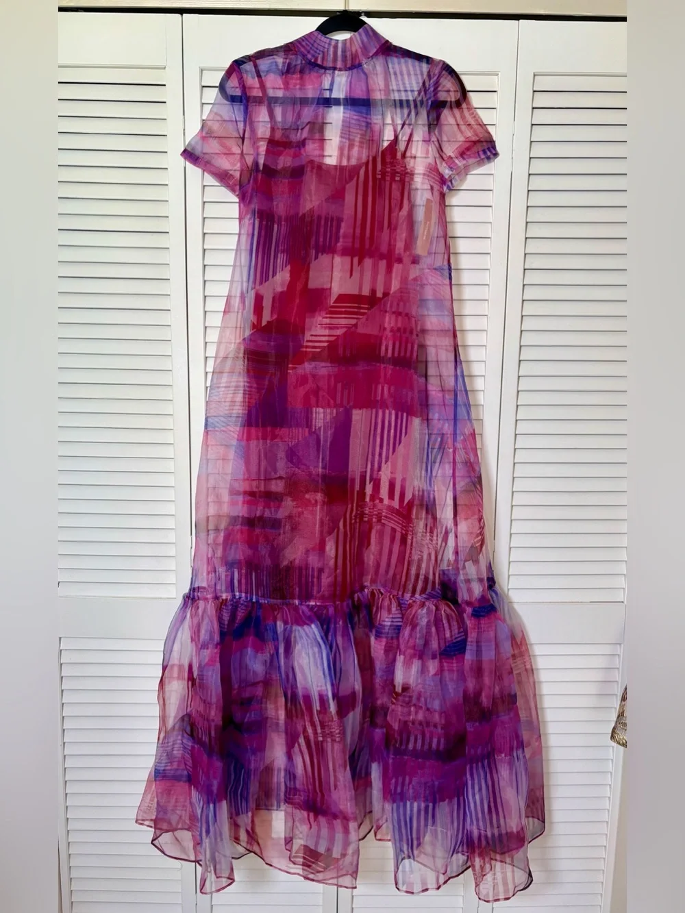NWT CAARA Melody Watercolor Organza Dress Few Moda Size Small - Picture 6 of 9